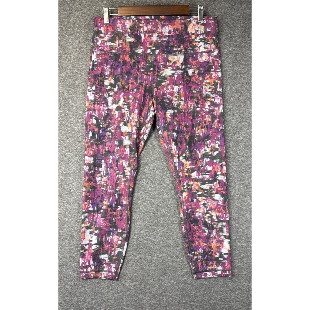 Lululemon Fast & Free Womens Size 14 Abstract Print Leggings Yoga Pants Athletic - Picture 3 of 12